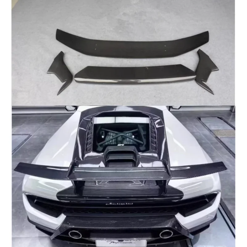 

For Lamborghini Huracan LP580 LP610 EV0 2014 - 2020 Real Forged Carbon Fiber Car Rear Wing Trunk Lip Spoiler