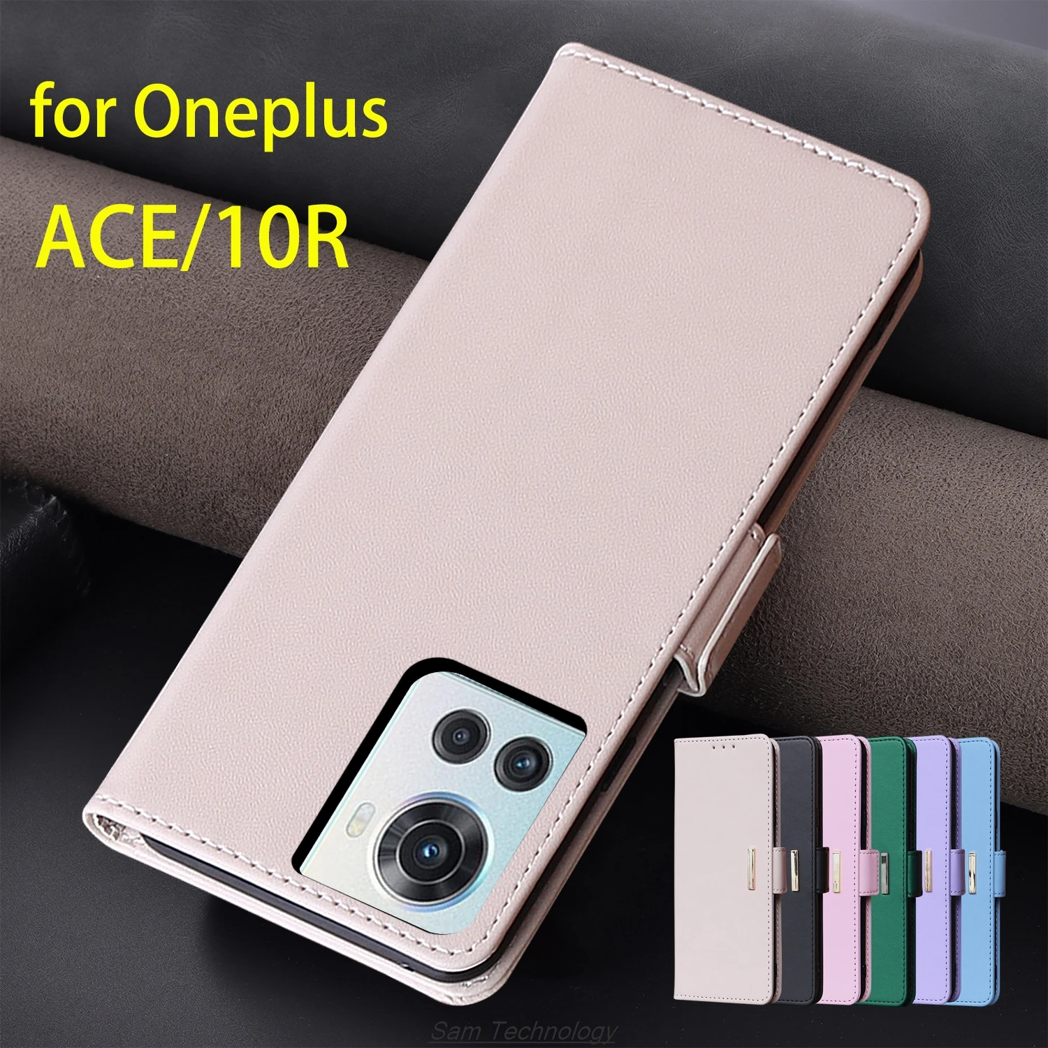 

Кожаный чехол с магнитной пряжкой для Oneplus ACE/One plus 10R, кошелек с RFID-блокировкой, откидная крышка, женский простой чехол Capa Fundas Coque