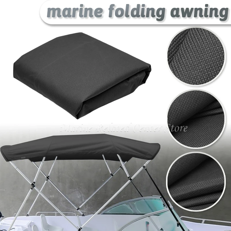 3 Bow Boat Bimini Top 600D Polyester Canopy Waterproof&Sun Shade Awning Canopy Fit for Boat Yacht Boat Accessories