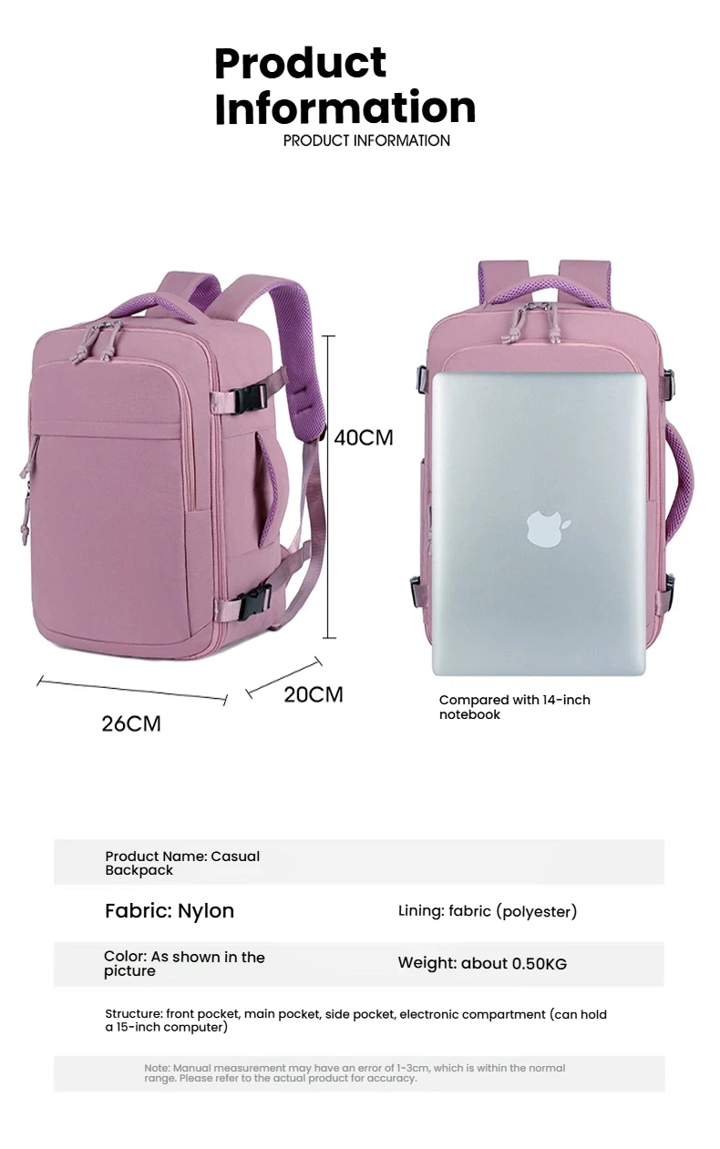 النساء الرجال اليد الأمتعة على ظهره الأعمال كلية محمول حقيبة السفر مقاوم للماء حمل على mochila viaje cabina avion 40x20x26