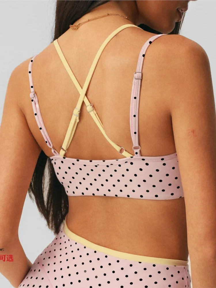 Summer Yoga Bra Women Color Blocking Sports Underwear Gym Top Shockproof Fitness Push Up Workout Sports Bra Yoga Crop Top