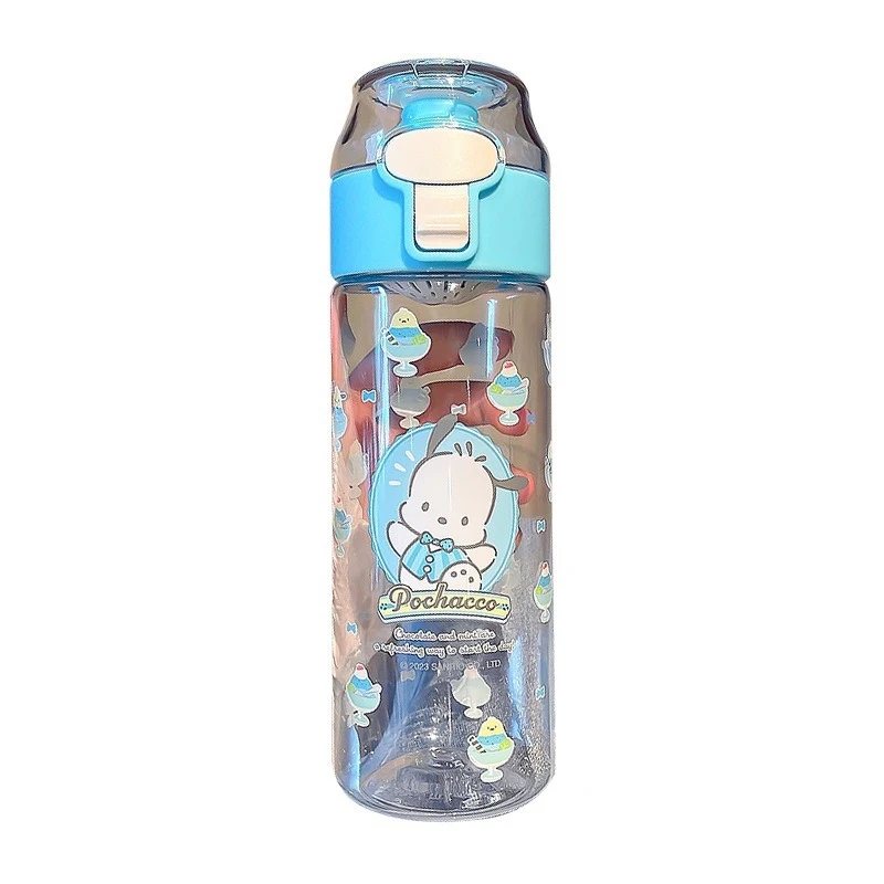 Hello Kitty Kuromi High-Quality Plastic Cup  Convenient Carry-Handle Direct-Drink Cup  Student & Casual Water Cup   Water Bottle - view 6