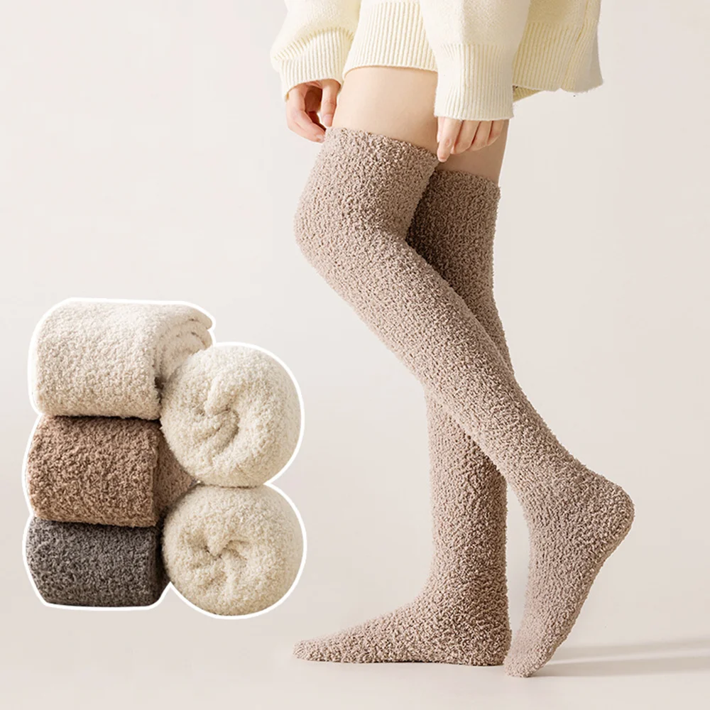 Chaussettes en peluche anti-alde pour femmes, chaussettes d'hiver chaudes, chaussettes de sol unisexes, sourire long, optique, bonbons Kawaii, maison, sommeil simple décontracté