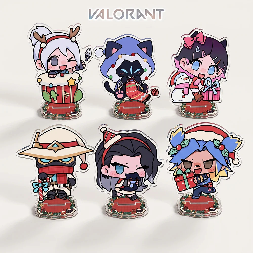 Game VALORANT Jett Clove Fade Neon Sage Chamber Yoru 10CM Cute Anime Acrylic Stand Keychain Cosplay Desk Decor Collect Fan Gifts