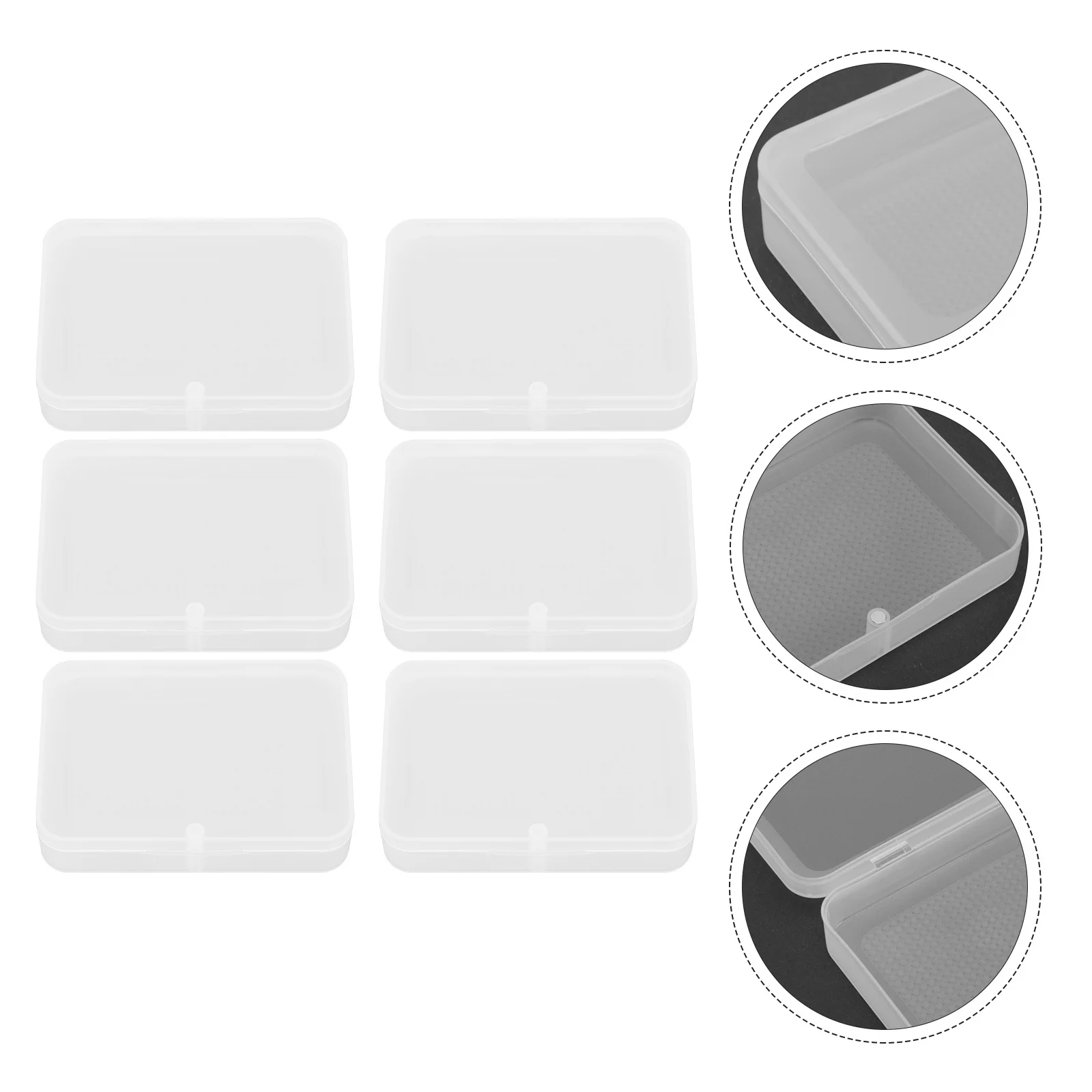 

6Pcs Clear Rectangular Plastic Boxes for Poker Cards Storage Container Case Holder Empty Organiser Lightweight Compact Design