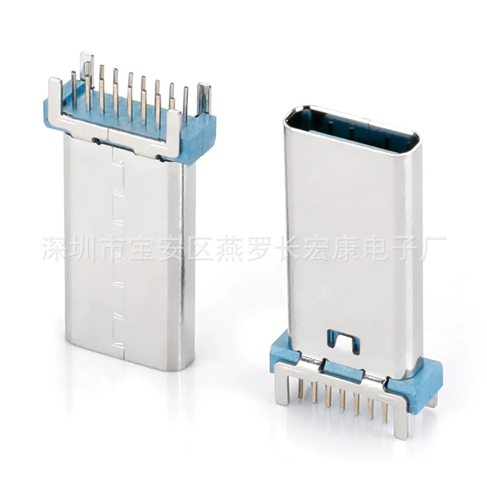 For TYPE-C 16P female seat, in-line plug-in, vertical plug-in board DIP double row H = 9.3/10 0/10.5 mm four feet