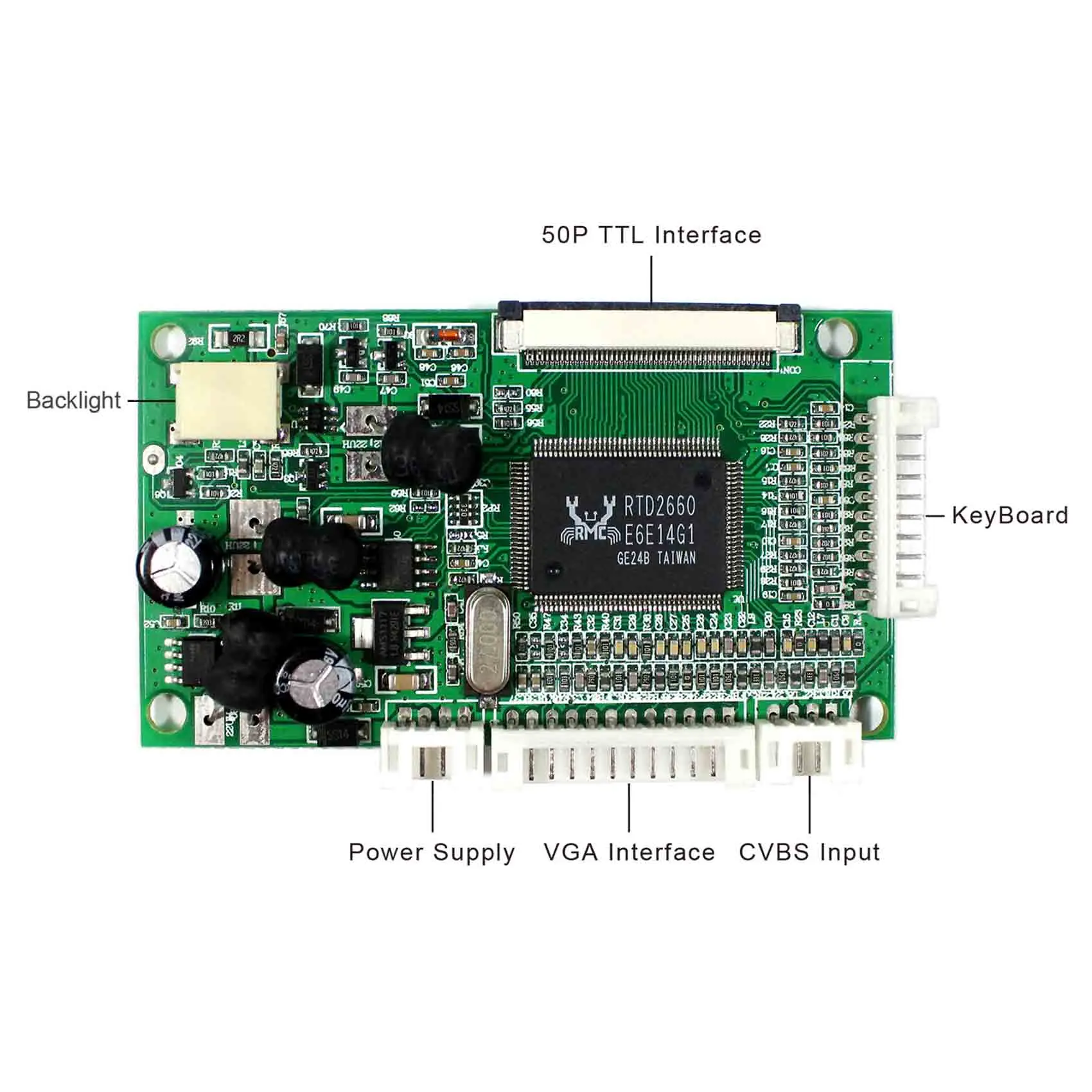 超薄型LCDタッチスクリーン,反転回路,PCB,VGA,2A, 8インチ,at080tn64,800x480