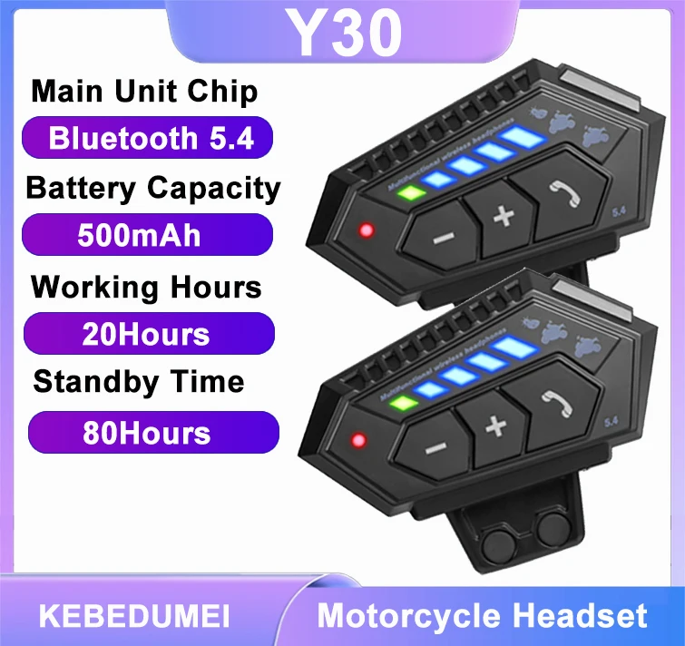 

Bluetooth 5.4 Motorcycle Helmet Headset Wireless Handsfree Call Music Earphone Waterproof Headphone for Riders GPS Navigation