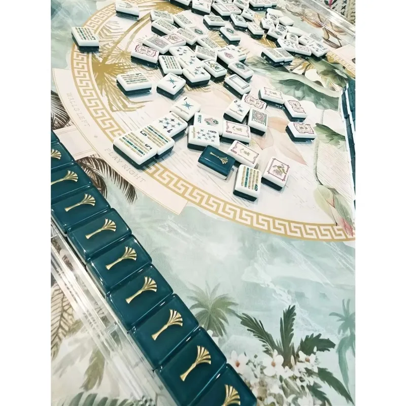 2026 hot-selling acrylic engraving American mahjong card set mat mahjong card red lake blue entertainment board game