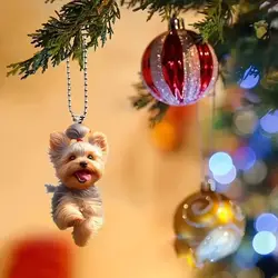 Cute Acrylic Happy Running Dog Flat Car Rearview Mirror Decoration,Bag Keychain Pendant , Colorful Fun Accessories Funny