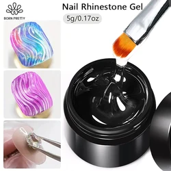 BORN PRETTY 5ml Nail Rhinestones Glue Gel Nail supplies Clear Color Varnis Semi Permanent Gel Nail Glue for Shapeable 3D Nails