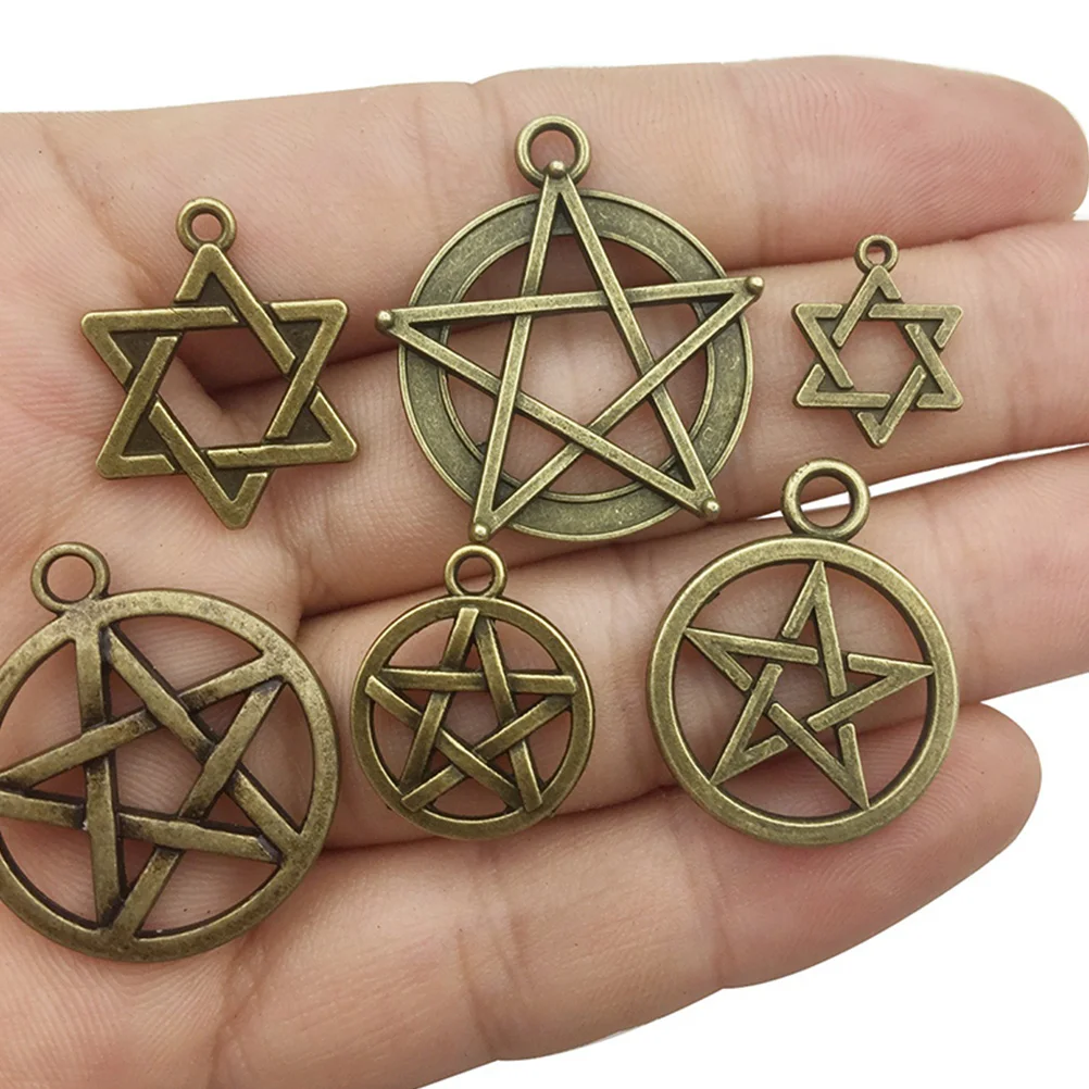 

Pentagram Star Alloy Charms for Necklace Bracelet Making DIY Crafts Jewelry Accessories Vintage Decorative Pieces Lucky Charm
