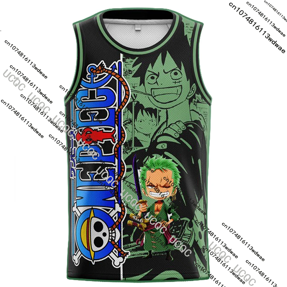 

New 2025 Hot Selling One Piece Roronoa Zoro Anime Basketball Vest Mens Kids Hip Hop Street Style 3d Print Casual Sports Jersey