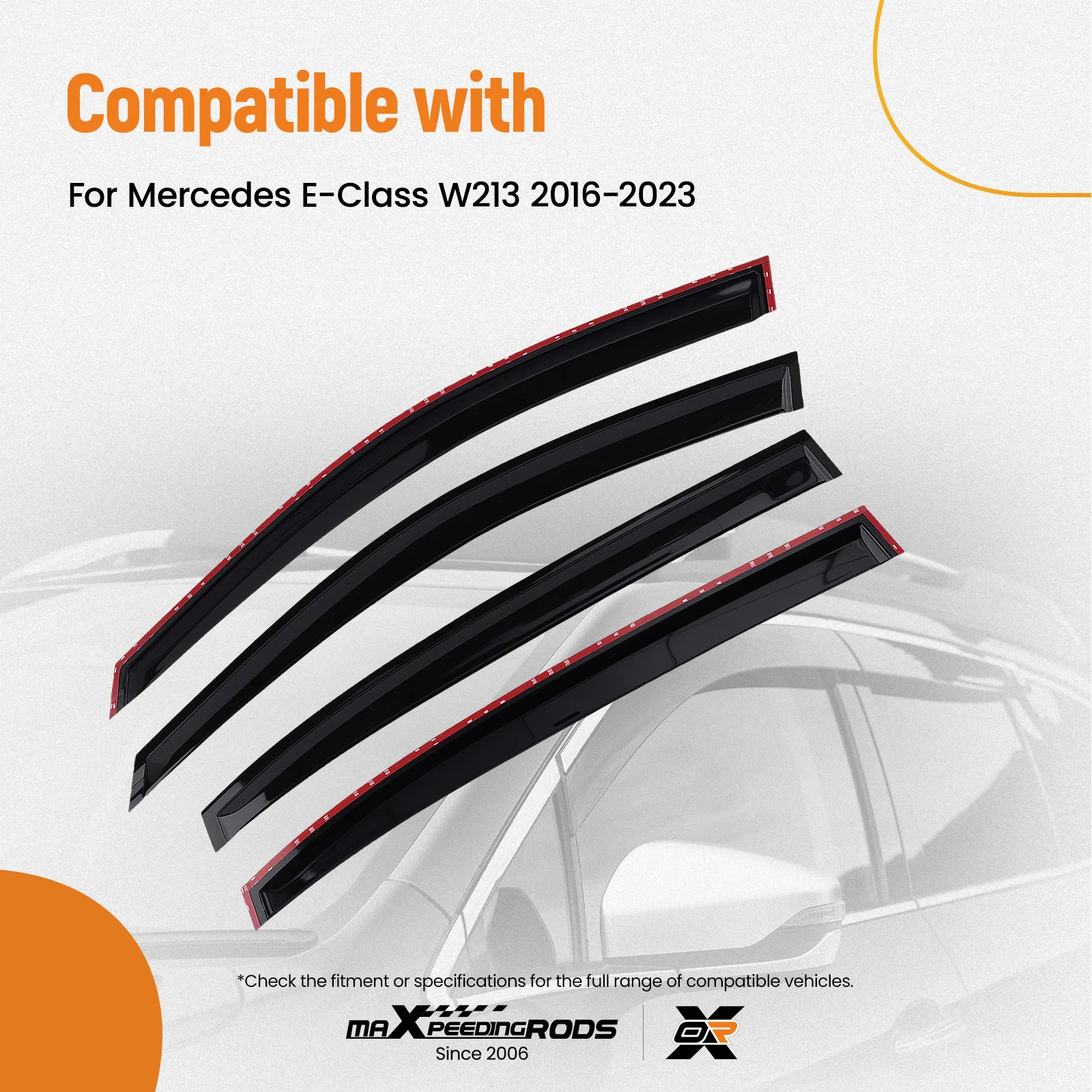 

4 шт. дождевики для Mercedes E-Class W213 2016-2023, ветрозащитные ограждения, черный комплект