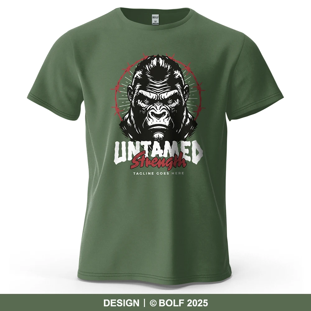 Untamed Strength Bedrucktes Herren-T-Shirt aus 100 % Baumwolle, übergroße Street-Art-Grafik-T-Shirts für Damen, Tops, T-Shirts, Streetwear