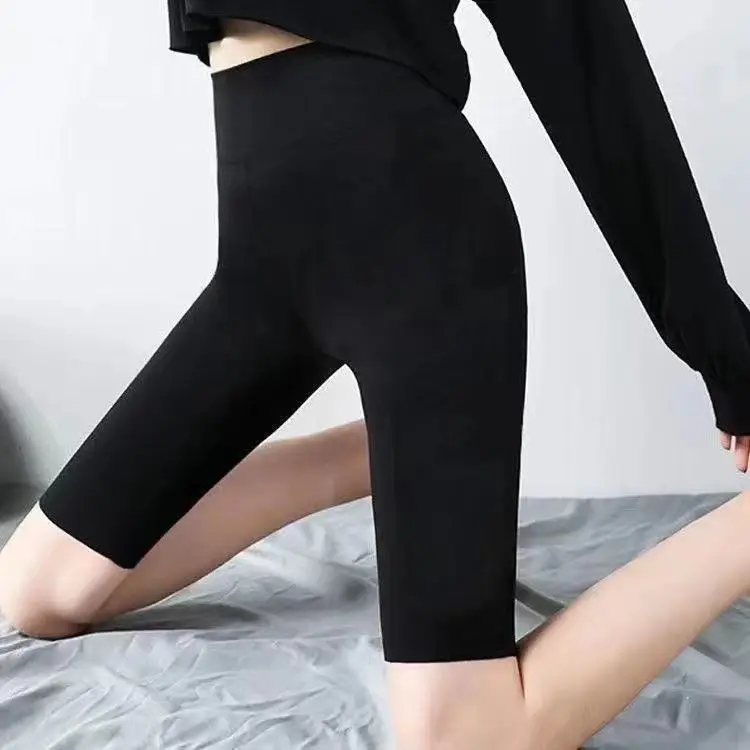 2023 New Summer Modal Mid-calf Leggings for Women Outside Weaing High Stretch All-match Thin Legging Hot Drilling Yoga Pants