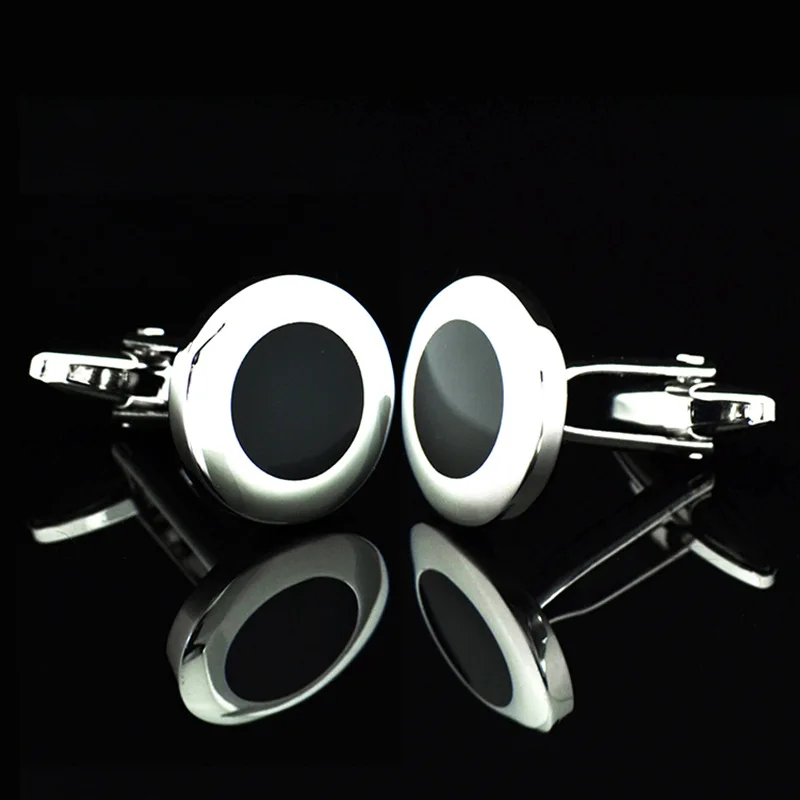 

1 Pairs Black Sleeve Nails Men's Shirt Cufflinks Silver Cuff Links Buttons Jewelry Clothing Accessories