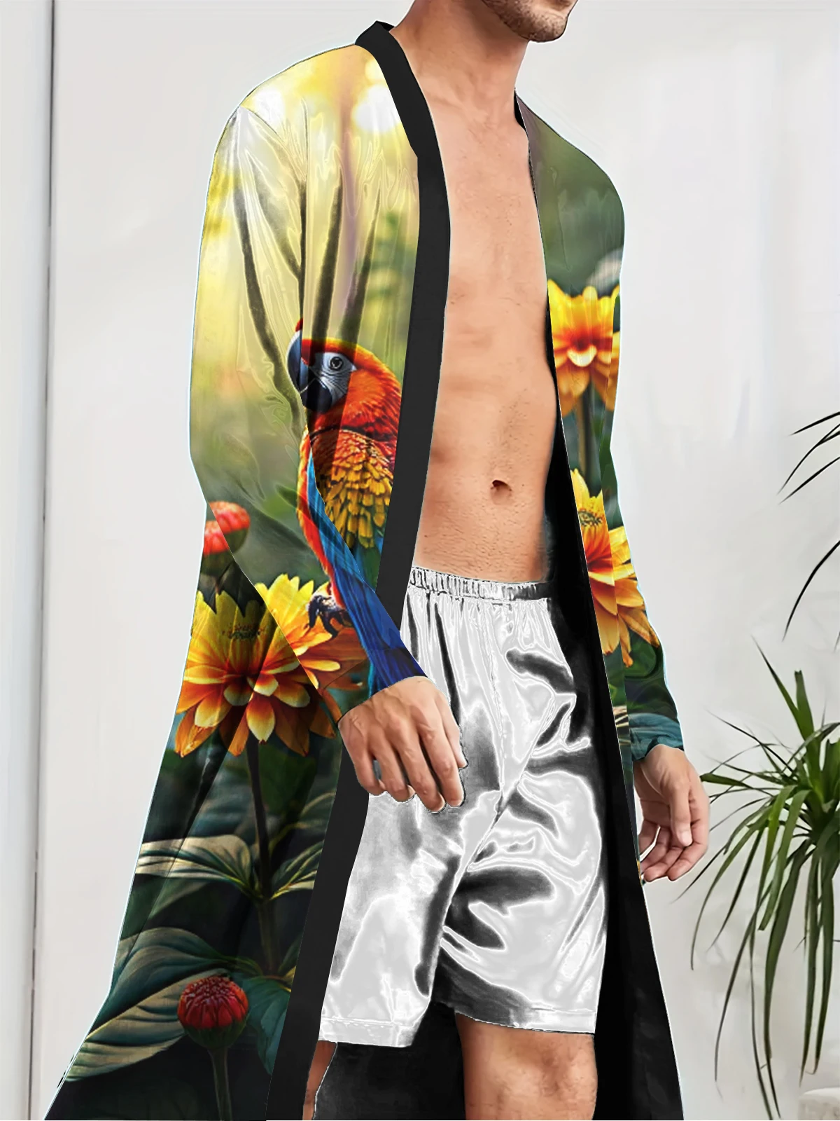 

1pcs Men's Robes 2026 Spring/Summer Men's bathrobe Bathrobe Breathable 3D Printed Graphic sleepwear bath robe Robes