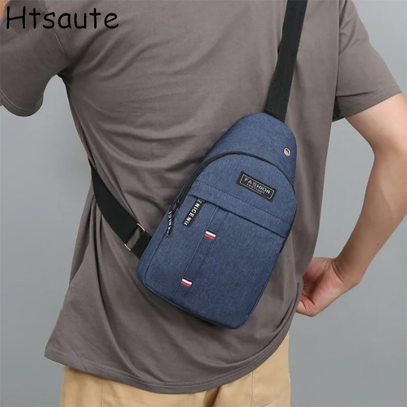 

Oxford Casual Chest Bag Large Capacity, Unisex, Crossbody Sling Backpack, with Multi-Pocket, Zipper Closure, for Daily Commute
