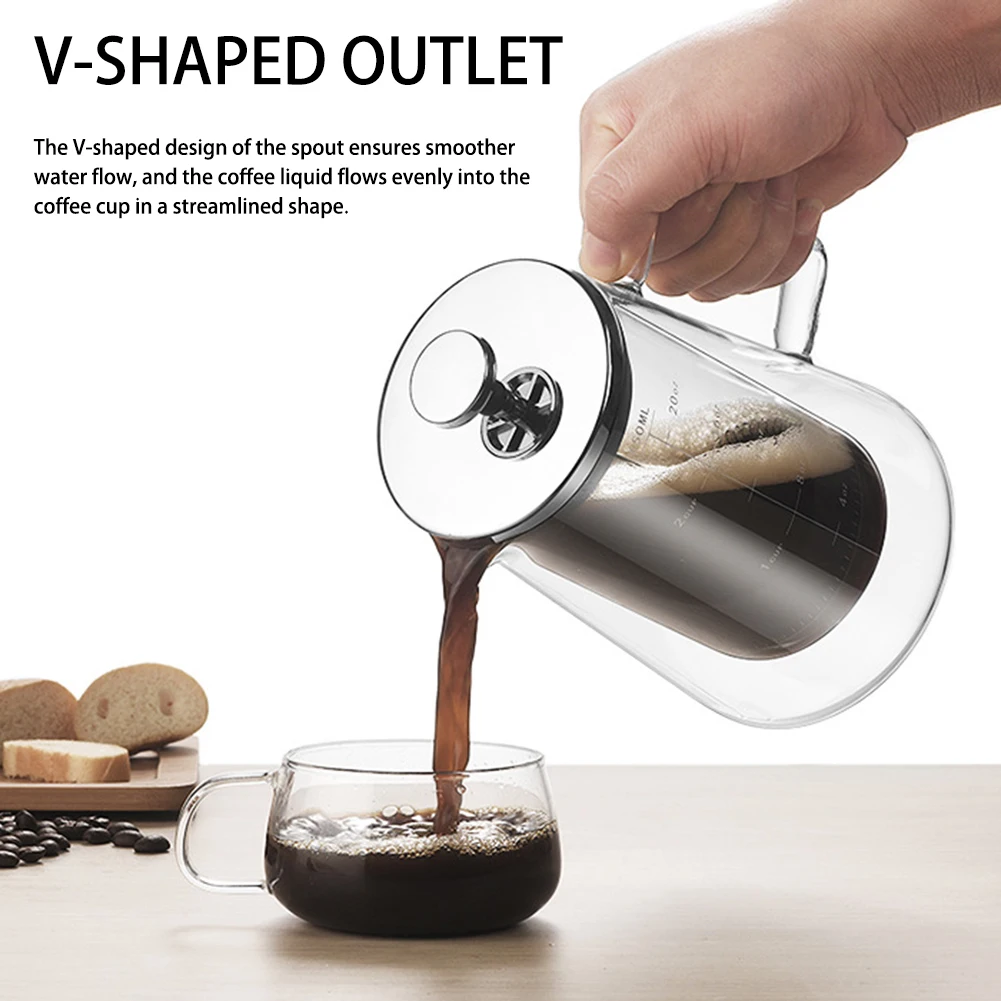 French Press Coffee Maker Food Grade Small Pour-over Coffee Brewer For Daily Use