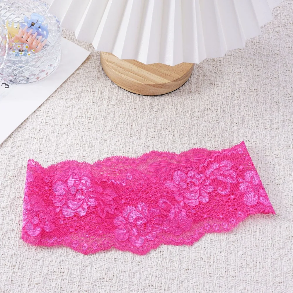 Modisches elastisches Haarband aus Mesh-Spitze, ausgehöhlt, elegantes Stirnband, leicht, atmungsaktiv, Kopfbedeckung, Kopfbedeckung für Damen und Mädchen – Detail 16