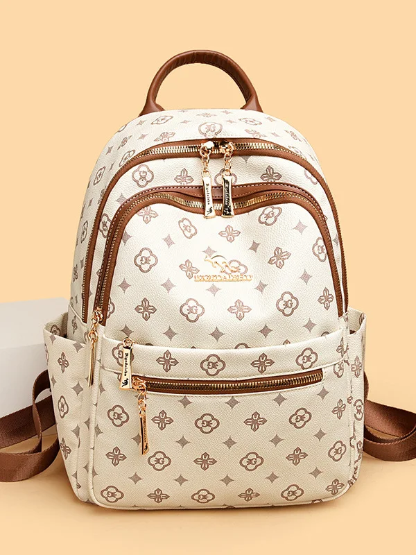Women's Large Capacity Casual Travel Soft Leather Backpack 2026 New Fashion Mommy Bag Double Shoulder Bag Leisure 