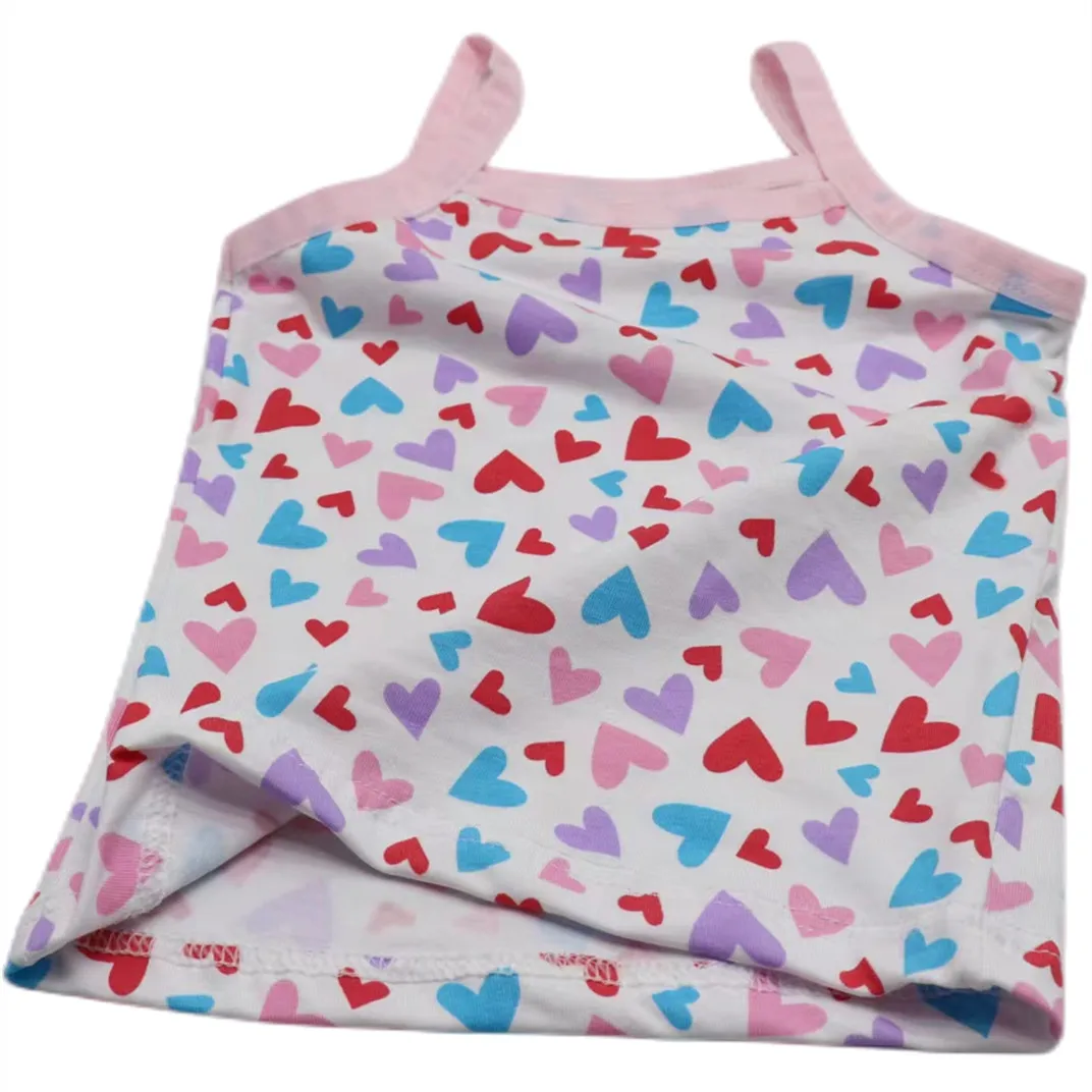 Girls Fine Cotton Floral Singlet Breathable Underwear Tank Kids Quality Undershirts Soft Tank Tops for Baby Girl Size 3-10T