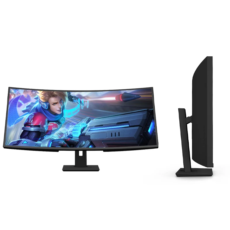 The 34-inch Ultra-wide Screen Gaming Desktop Monitor Has a Black Plastic Body Witharesolutionof3440*1440andabrightnessof450nits