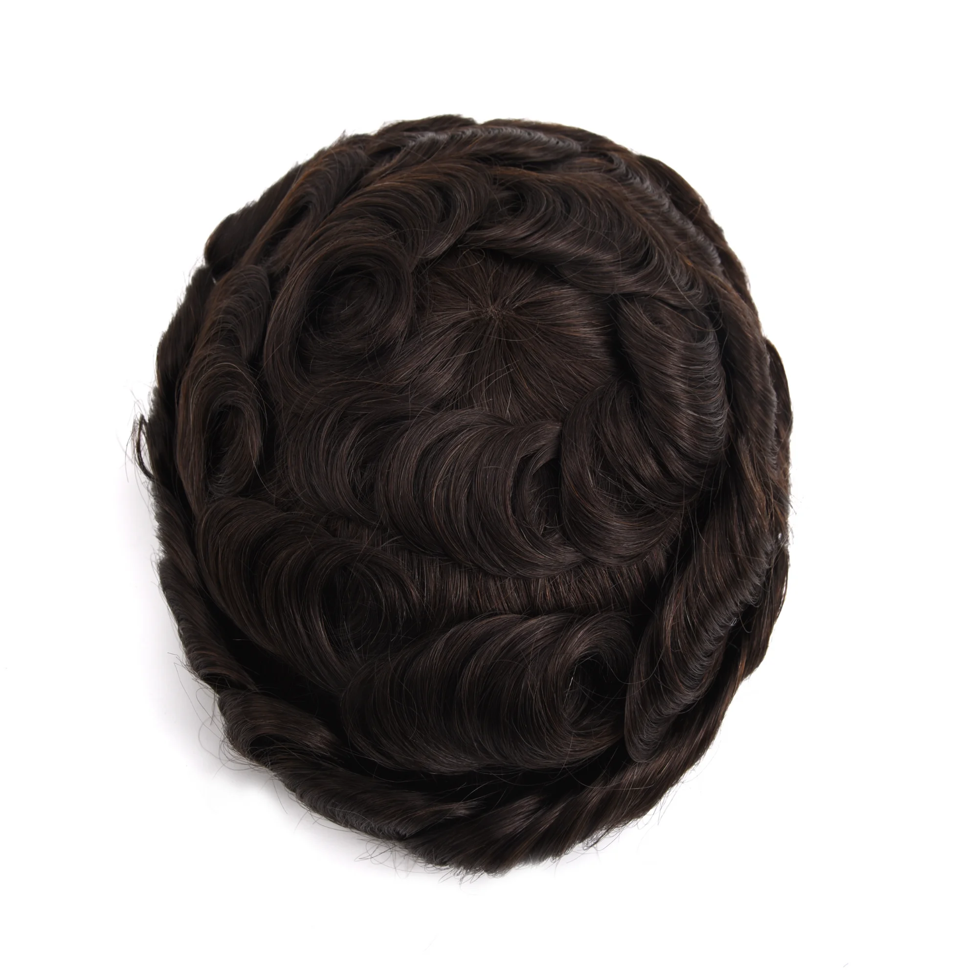 نظام استبدال الشعر المستعار 100% نظام شعر أوروبي من الدانتيل البشري الحقيقي بدانتيل أمامي وأعلى مع PU