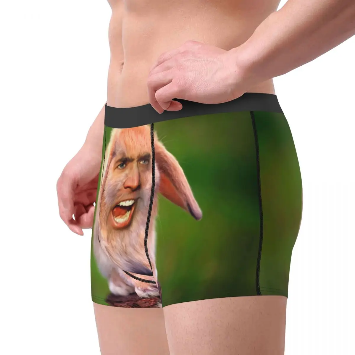 Male Fashion Funny Nicolas Cage Rabbit Meme Underwear Boxer Briefs Soft Shorts Panties Underpants