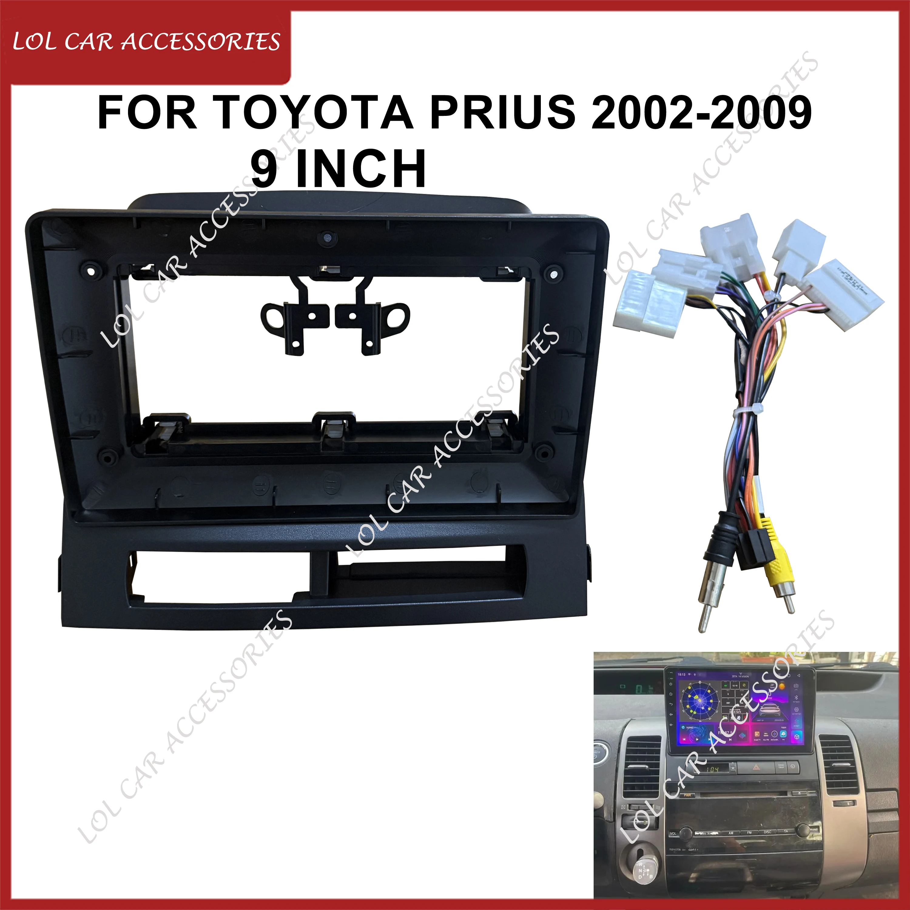 Cornice Adapter Da 9 Pollici Per Autoradio 2DIN – Compatibile Con Toyota Prius 2010-2015, Nero O Argento