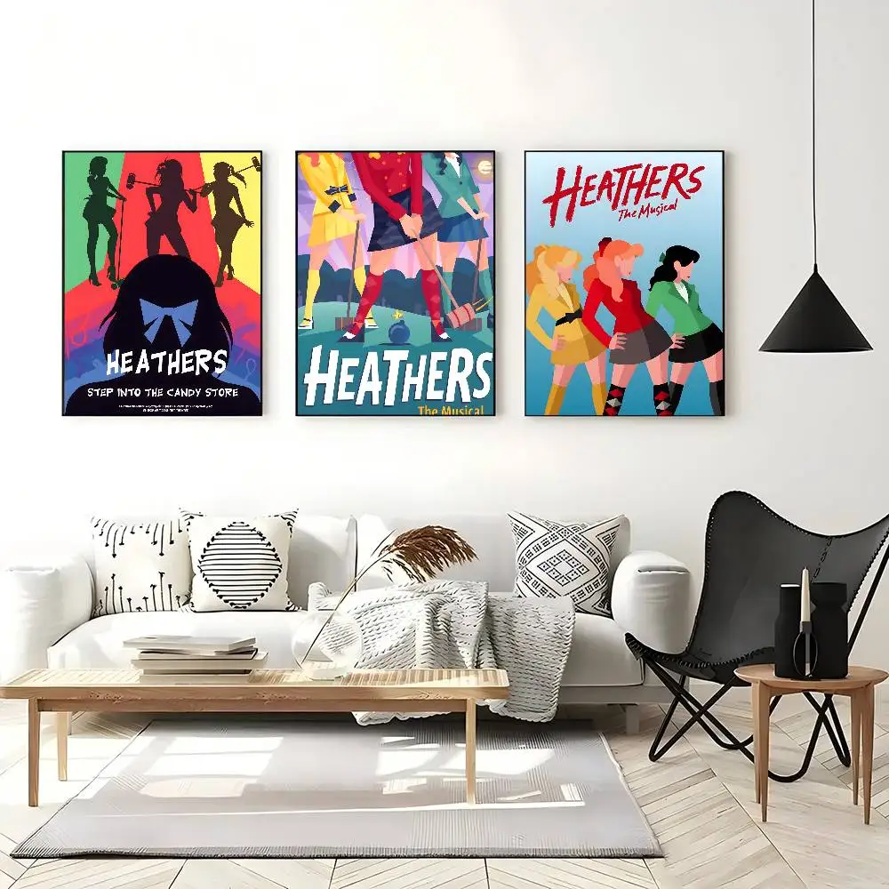 الكلاسيكية في سن المراهقة الموسيقية هيذرز الكلاسيكية خمر الملصقات الديكور اللوحة جدار الفن ورق الكرافت الأبيض Kawaii غرفة ديكور #2