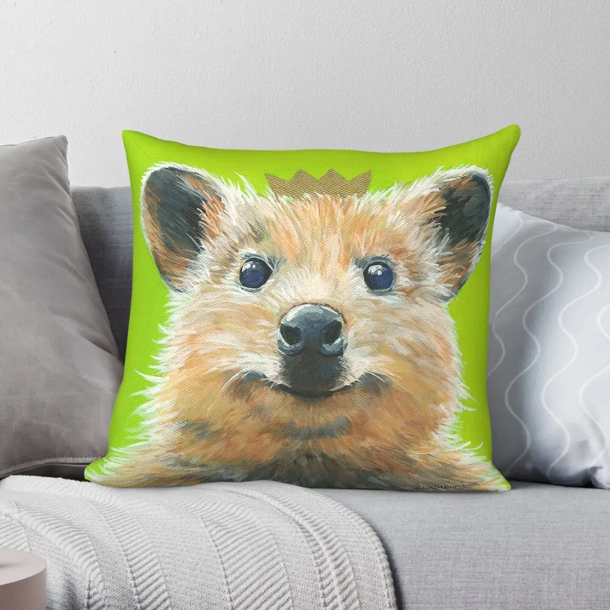 Australian Short-Tailed Quokka Pillowcase Polyester Linen Velvet Pattern Zip Decor Sofa Seater Cushion Cover 18