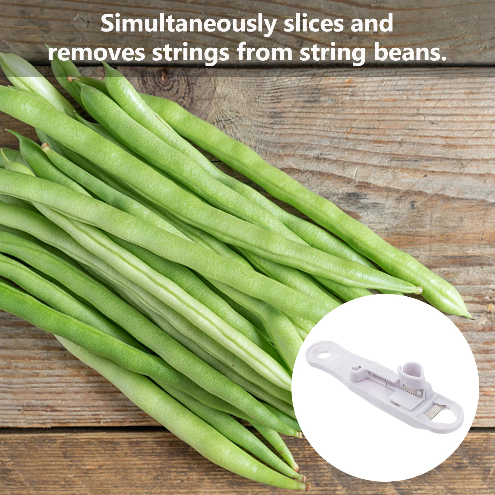 

1pc Bean Slicer Kitchen Gadget For Stem Remover Multifunctional Cutting Tool Vegetable Prep Device Dishwasher Safe