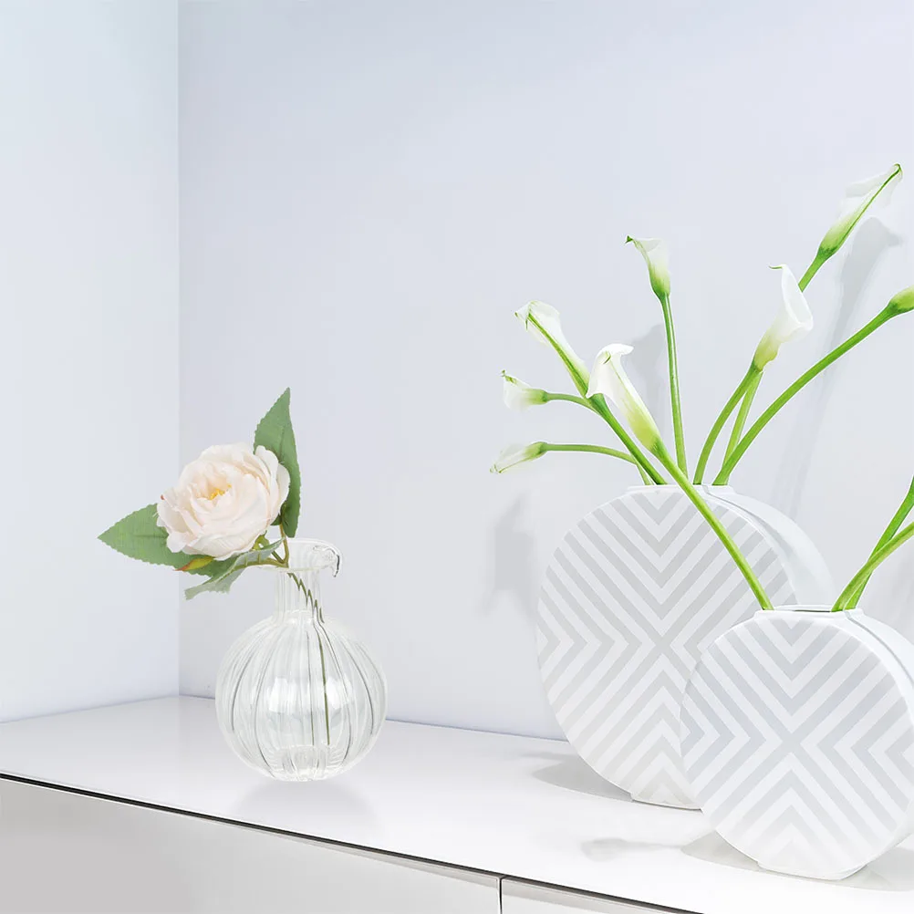 

2Pcs Crystal Glass Vase Clear Fruit Shape Bud Vase for Hydroponic Cultivation Mini Vintage Glass Plant Container Wedding Table