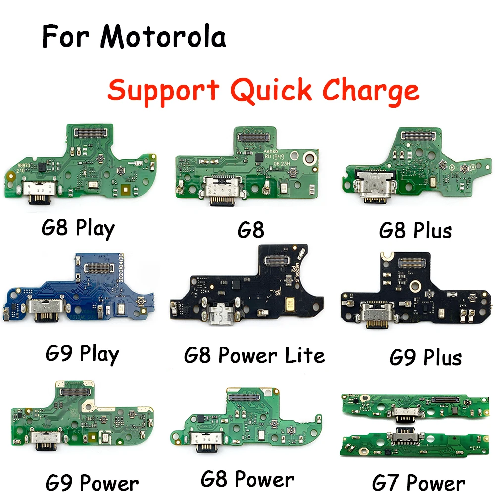 Fast Charger USB Dock Charging Dock Port Board With Mic Microphone Flex Cable For Moto G6 G7 G8 G9 Play Plus Power Lite