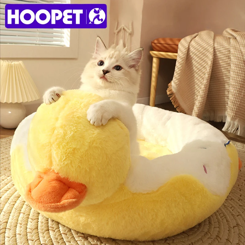 

HOOPET Cat Nest Winter Warm Keeping Pet Products Sweet Doughnut Swimming Duck Nest Winter Cushion Cat Bed Sleeping Pad