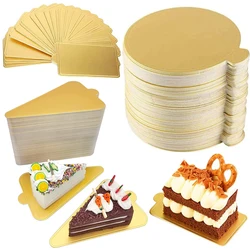 25Pcs/set Cake Board Mousse Cake Base Gold Paper Cupcake Dessert Displays Tray For Wedding Birthday Decorating Tools Kit