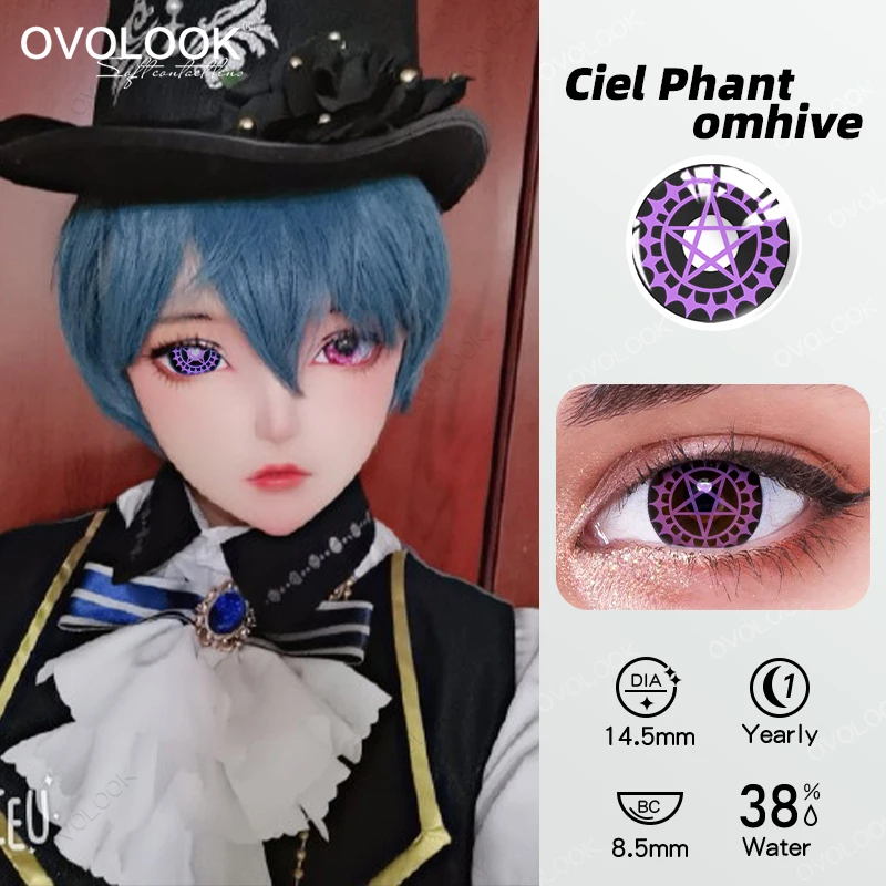 2pcs Cosplay Contacts Lenses for Sharingan Hatake Kakashi Uchiha Sasuke Itachi Madara Hinata Ciel\'s eye anime Costume Play