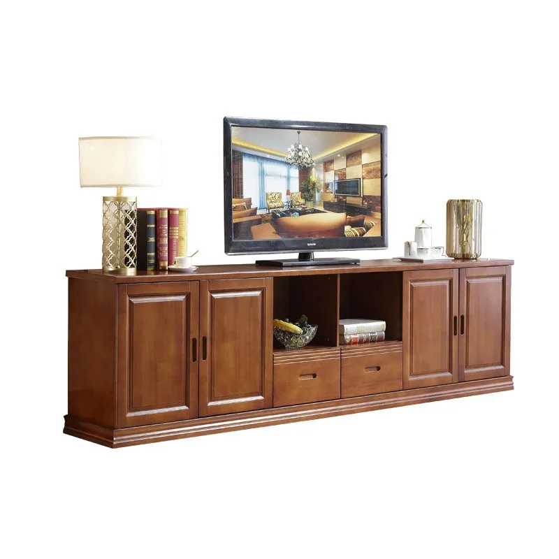 Chinese solid wood living room TV cabinet, modern simple floor cabinet high cabinet, bedroom heightened locker video cabinet