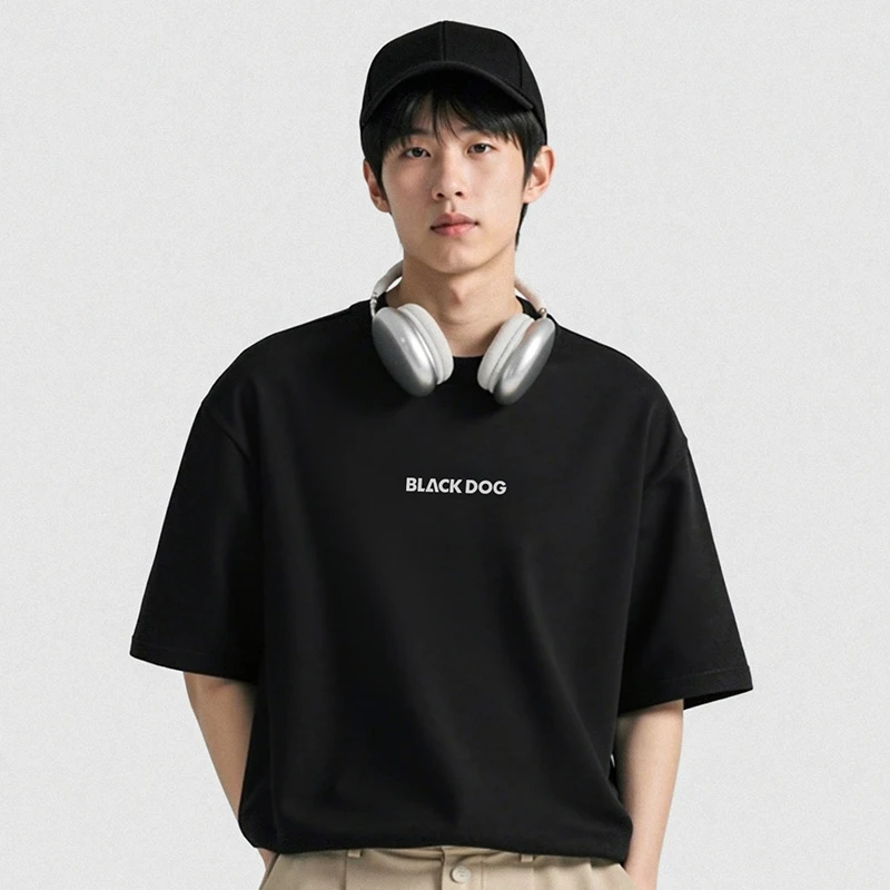 Naturehike BLACKDOG Unisex Black Quick-Dry Fabric Oversized T-Shirt - Sweat-Absorbent Non-Sticky Anti-Deformation & Anti-Fraying
