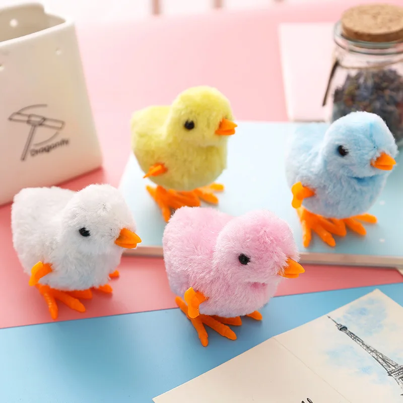 Cute Wind Up Chicken Plush Animal Toy Children Boy Girl Stuffed Animal Chicken Wind-up Walking Toy Children Fun Gift