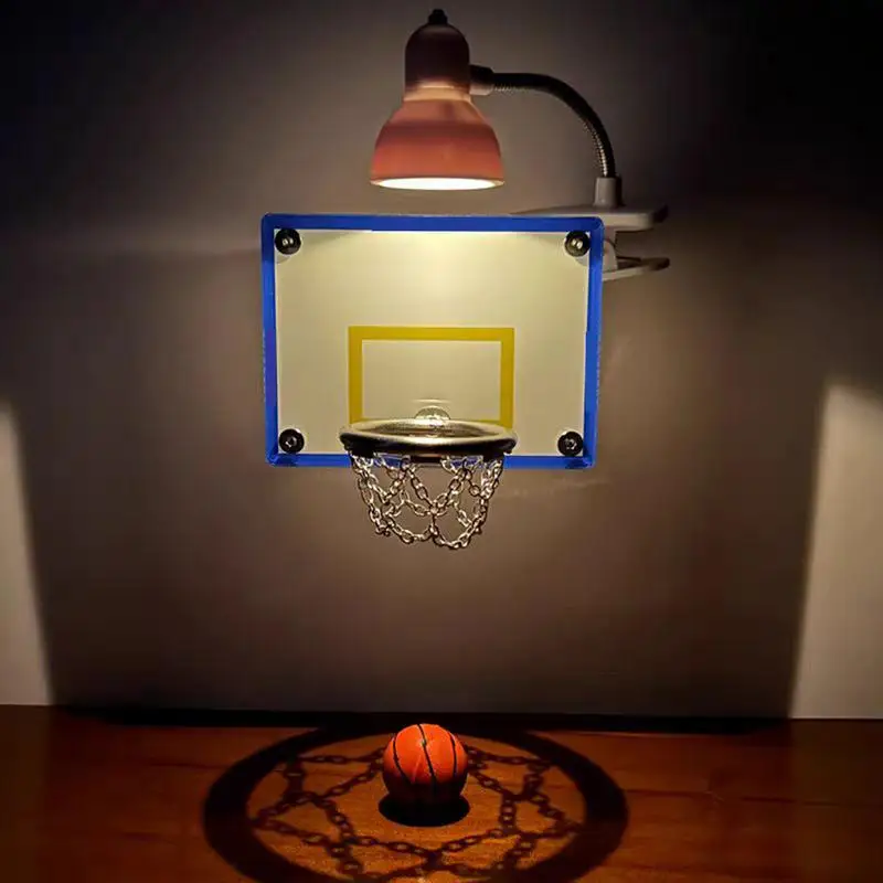 Mini Basketball Hoop Basketball  Cute Mini Basketball Hoop Wall Decor with  5 Balls For Desktop Table Wall Decoration