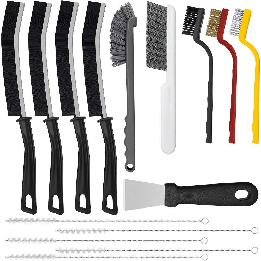 Hard Bristle Crevice Cleaning Brushes 15 Pack Grout Cleaner Brush for Kitchen Bathroom Sink Tile Gaps and Hard to Reach Dead Corners Household Cleaning Supplies Tool Set