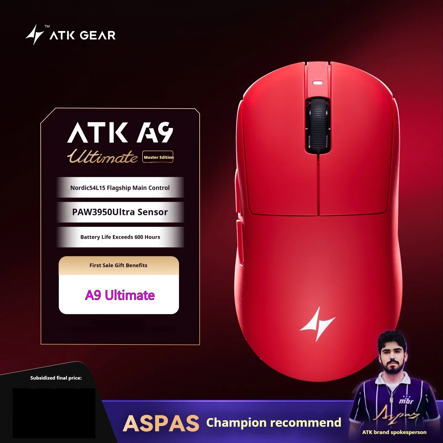 新型 Atk A9 Ultimate ワイヤレスゲーミングマウス A9ultra Max
