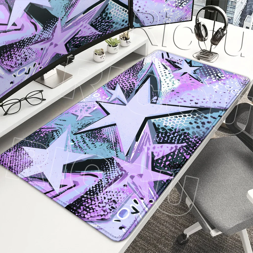 New HD Printing Abstraction Star Pattern Mouse Pads PC Gaming Computer Keyboard Accessories Anti-slip Extended Rubber Desk Mats