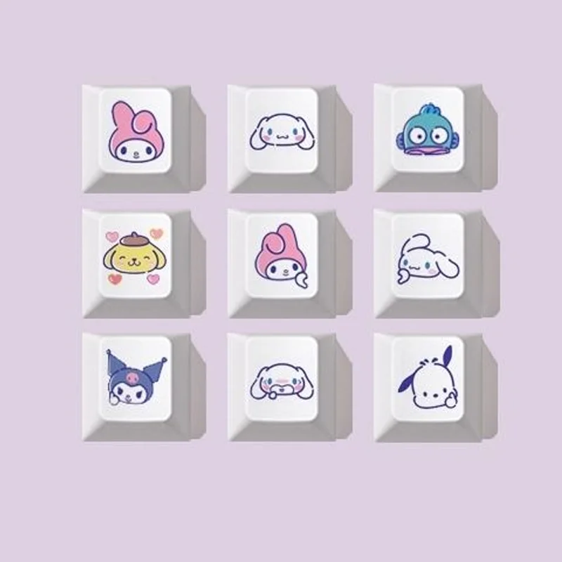 

9pcs Yugui Dog Kulomi Personality Opaque Cartoon Cute Mechanical Supplement PBT Keyboard Original Factory Height Keycaps