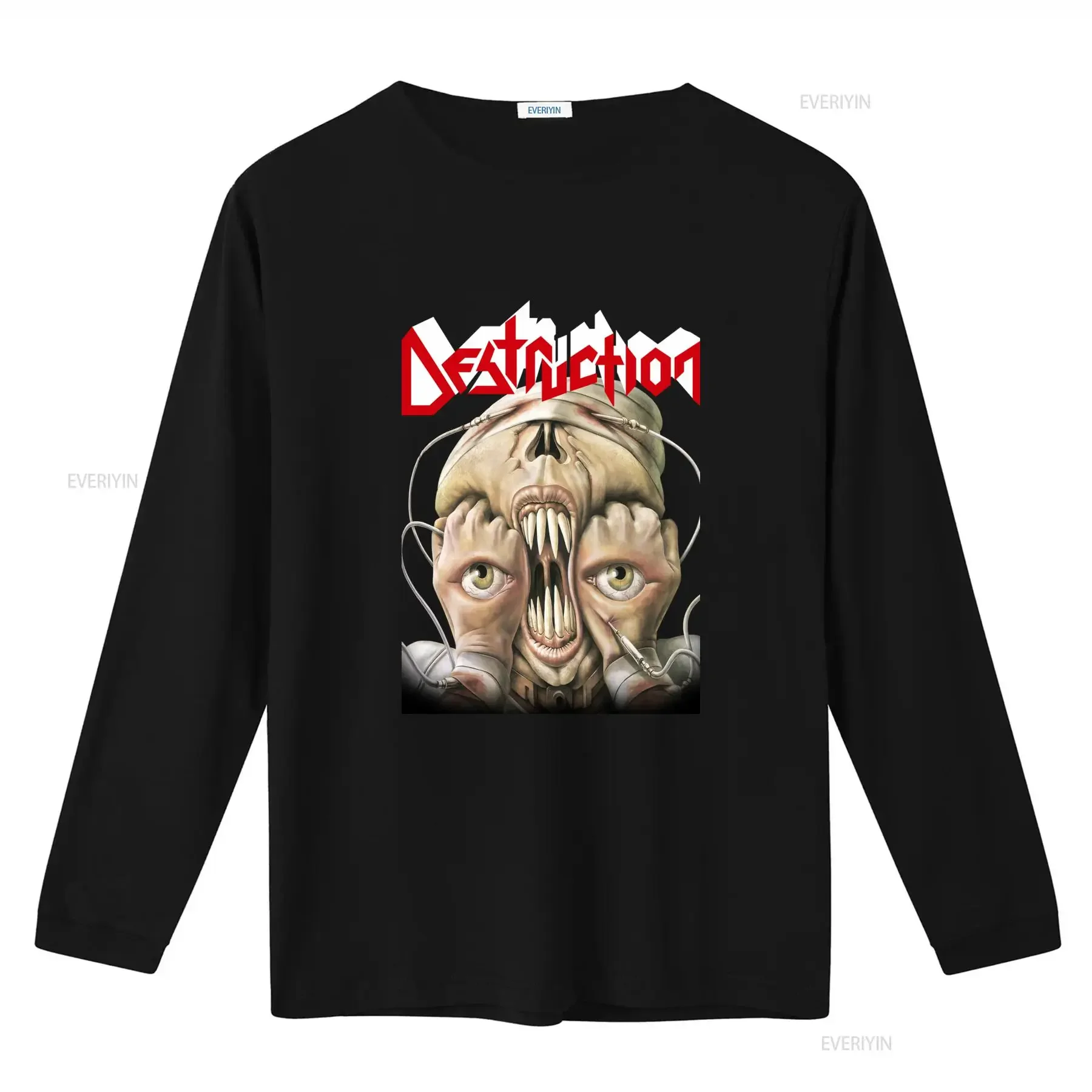 Men's Destruction Release From Agony T Shirt Xxx Large Black vintage Washed fashion Stretched homme graphic Stylish Soft Casual