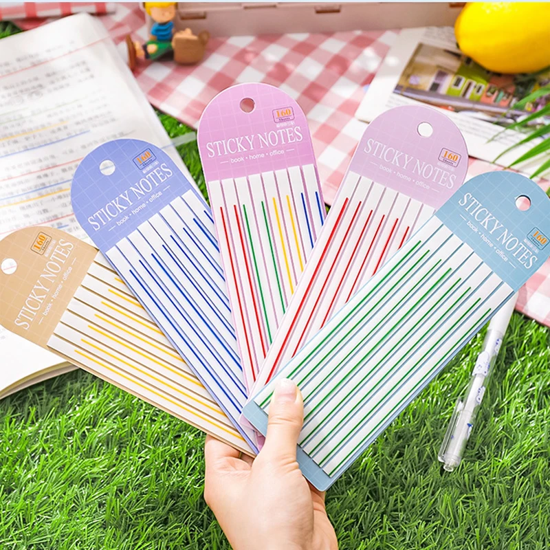 160 Sheets Color Transparent Fluorescent Index Tabs Sticky Notes Notepad Waterproof Memo Pad School Office Supplies Stationery