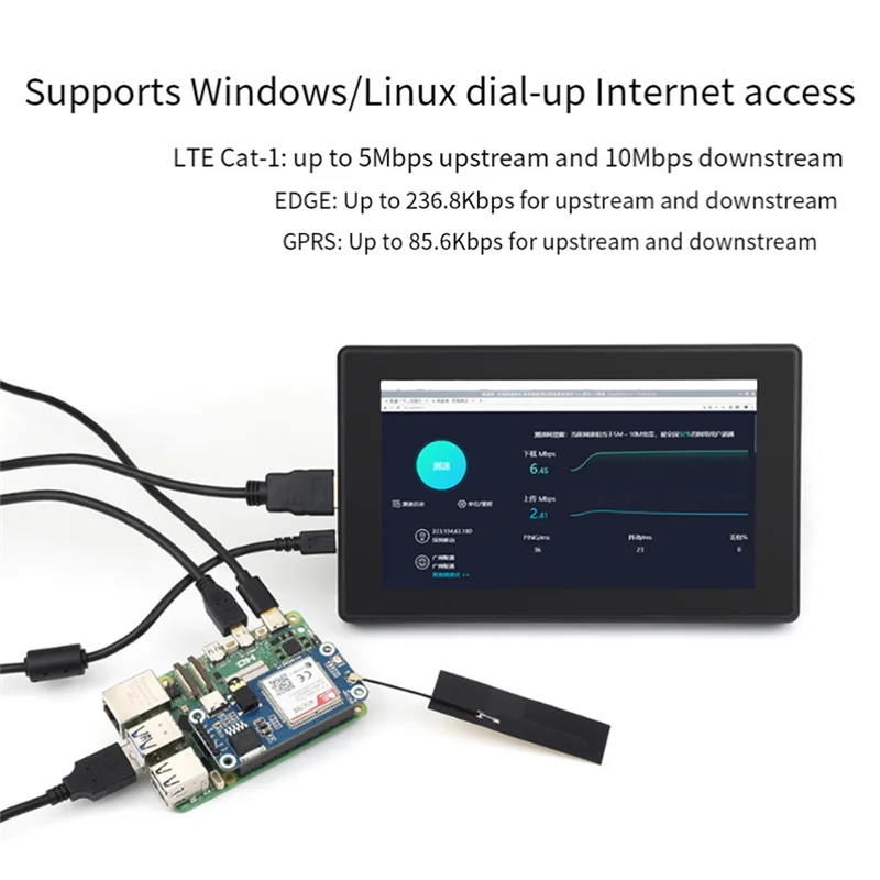 A7670E Cat-1 HAT Expansion Board For Raspberry Pi Multi Band Cat-1/GSM/GPRS/GNSS Supports LTE Cat-1/2G Network, Durable